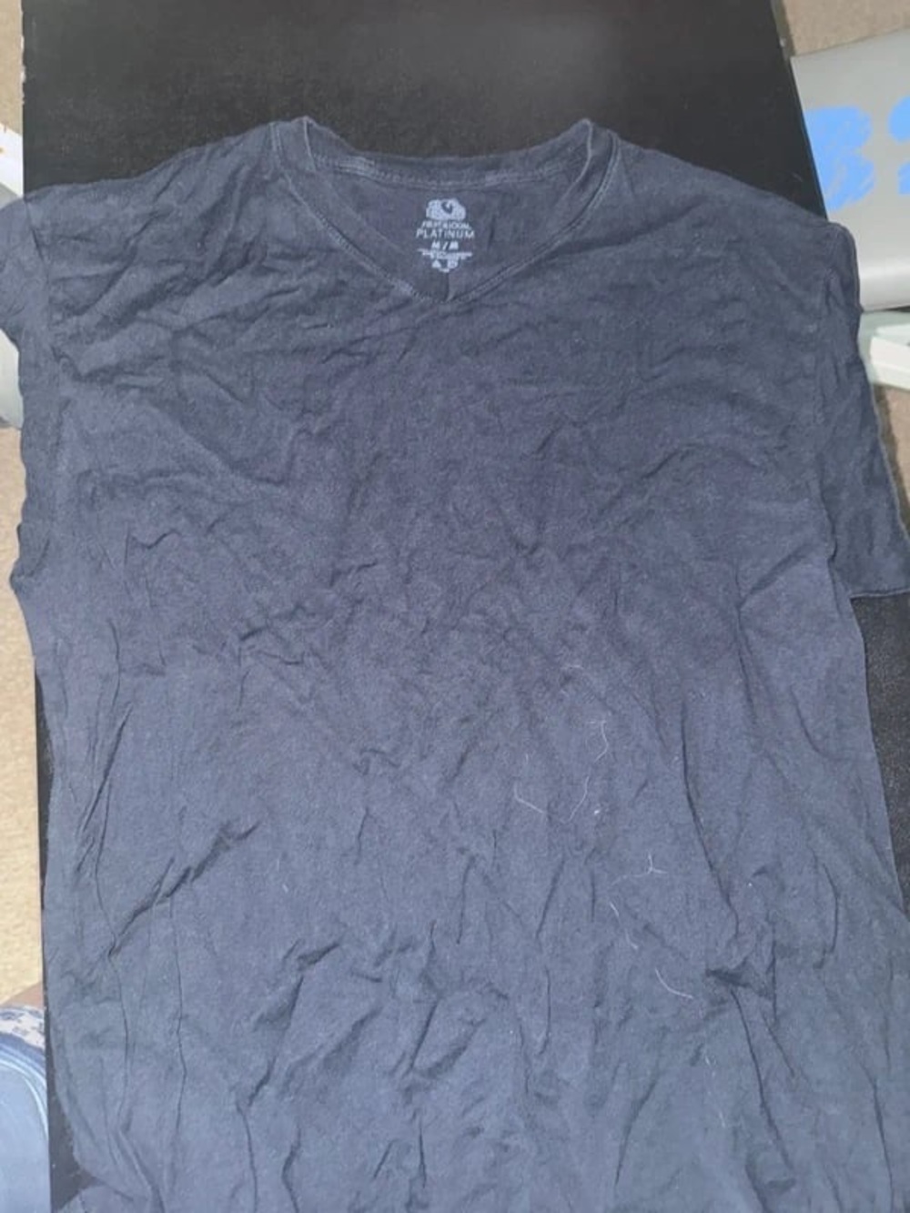 Fruit of the Loom Men's V-Neck T-Shirt - Black